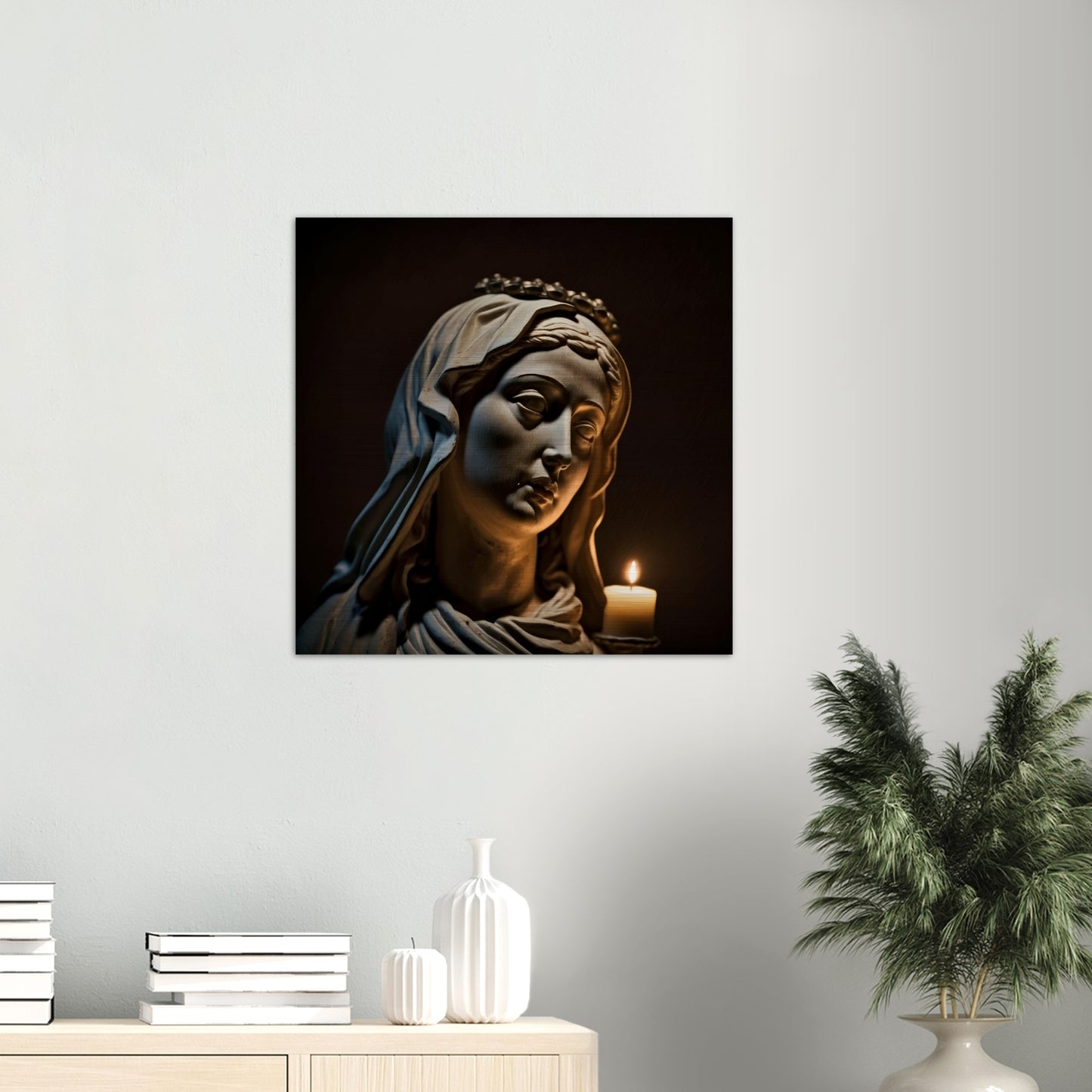 Mother of Divine Grace ✠ Brushed Aluminum Icon