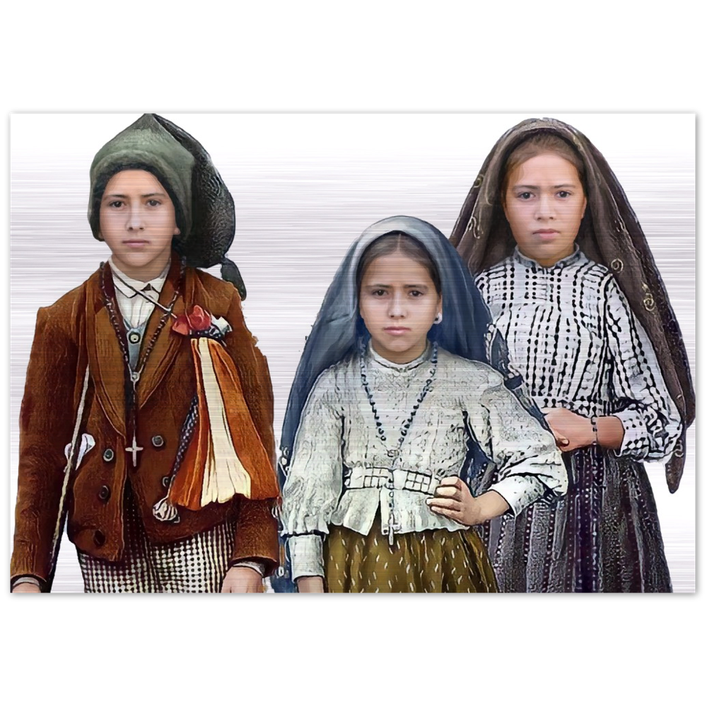 Three shepherd children of Fatima ✠ Brushed #Aluminum #MetallicIcon #AluminumPrint