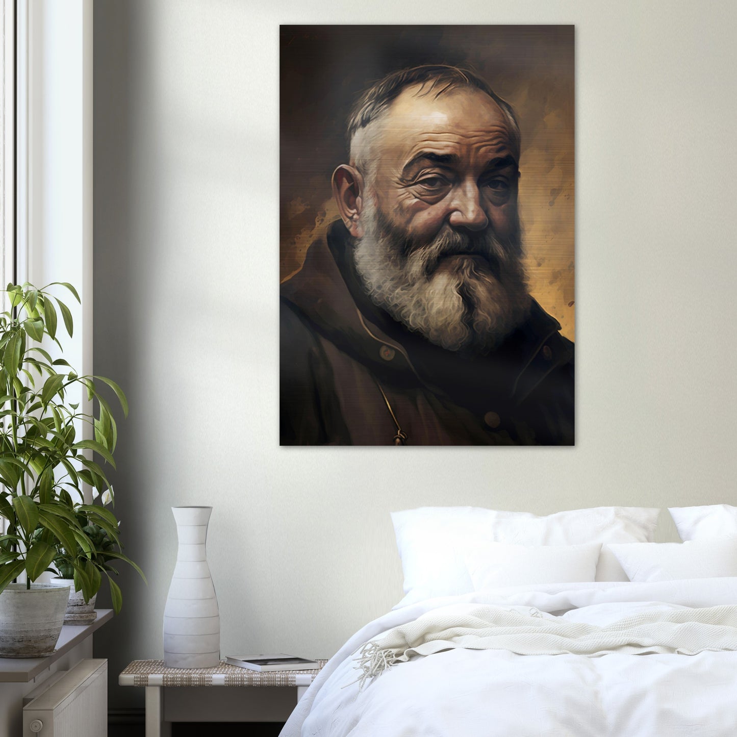 Padre Pio pray for us ✠ Brushed Aluminum Icon
