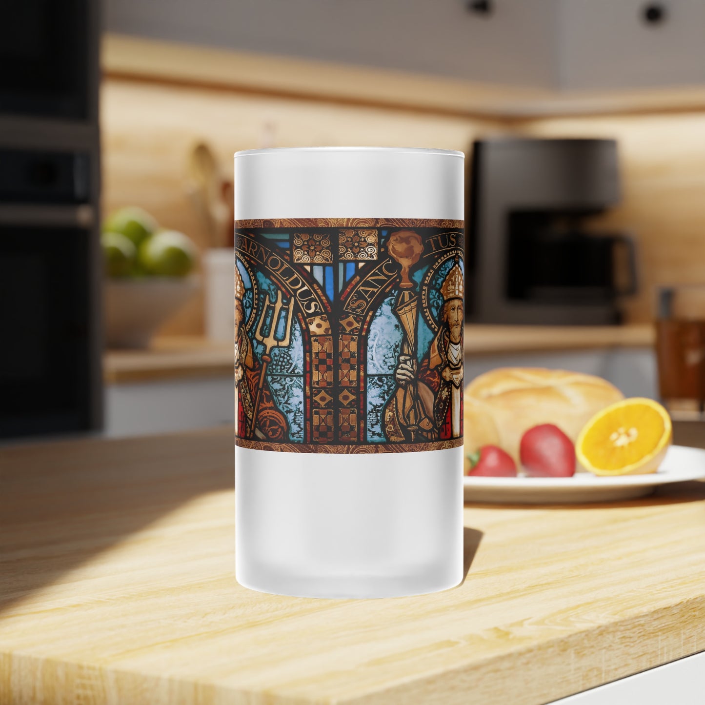 St. Arnulf of Soissons - Frosted Glass Beer Mug