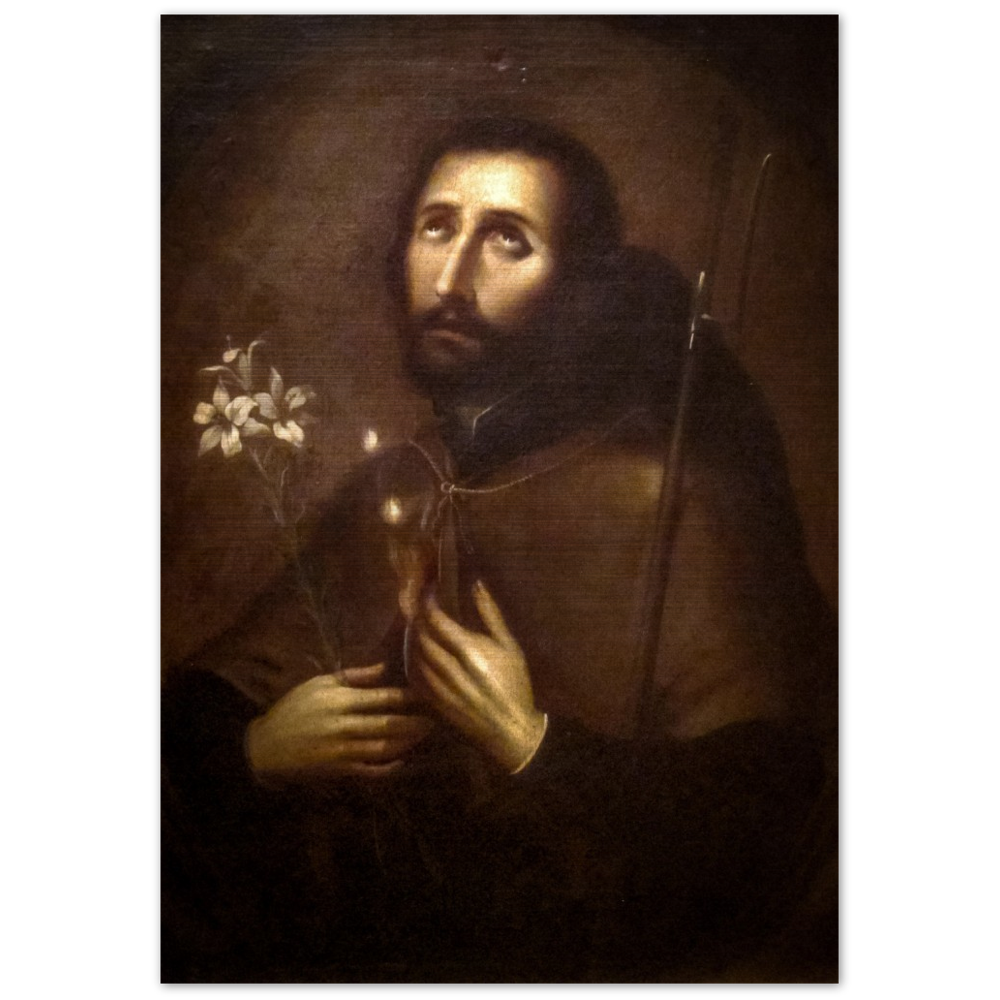 Saint Francis by Miguel Cabrera - Brushed Aluminum Print