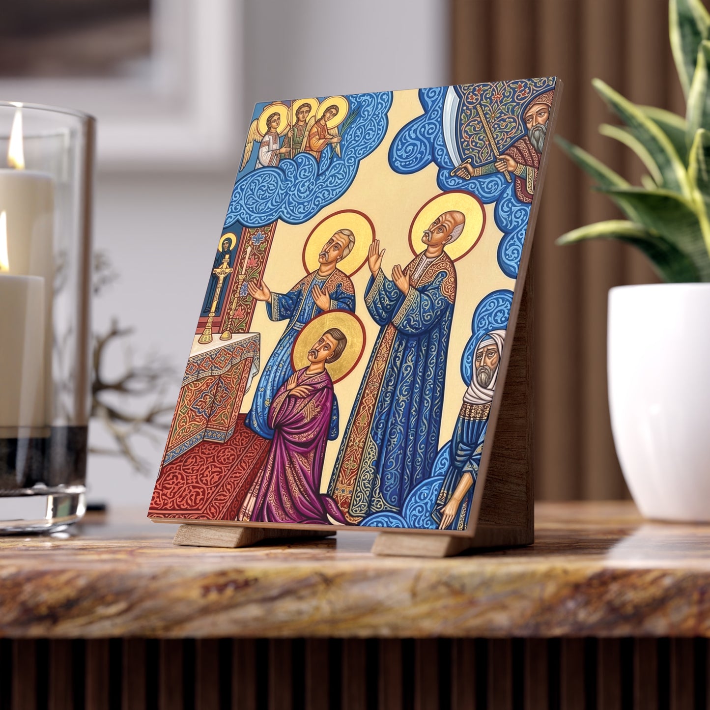 The Massabki Brothers Ceramic Devotional Icon Tile (6×8 inches)