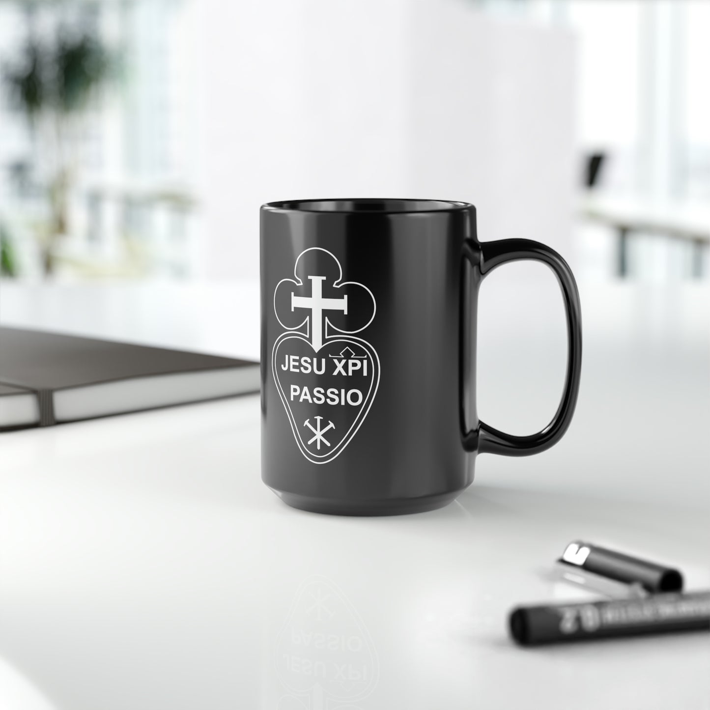 Passionist Black Mug, 15oz