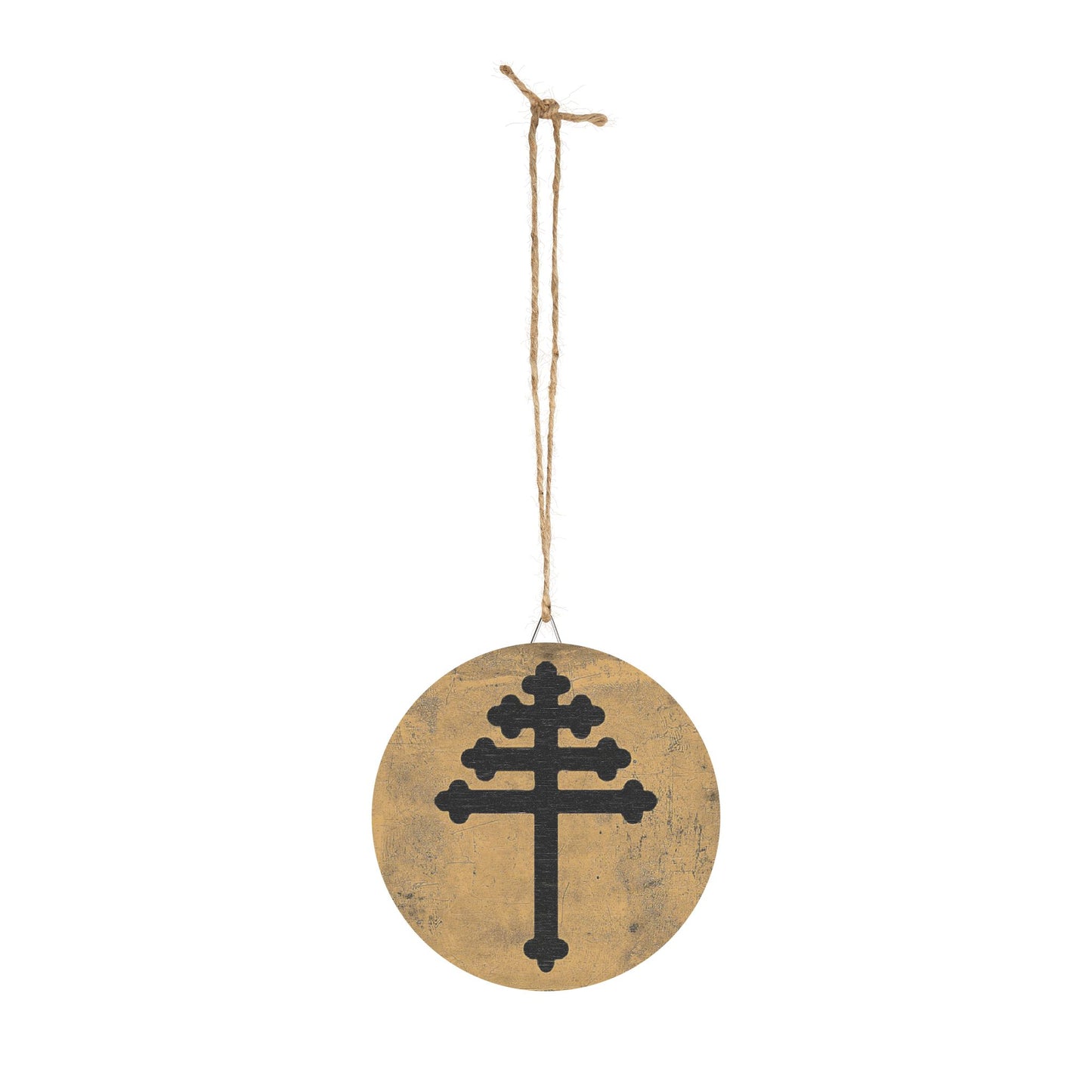 Maronite Cross Emblem Wood Circular Icon