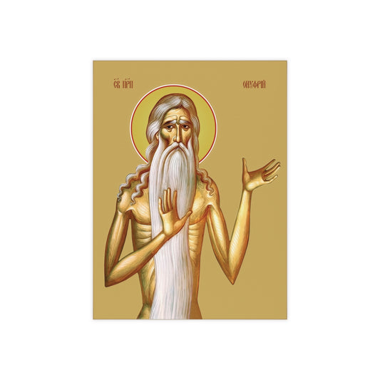 Saint Onuphrius the Great - Devotional Ceramic Icon Tile (6×8 inches)
