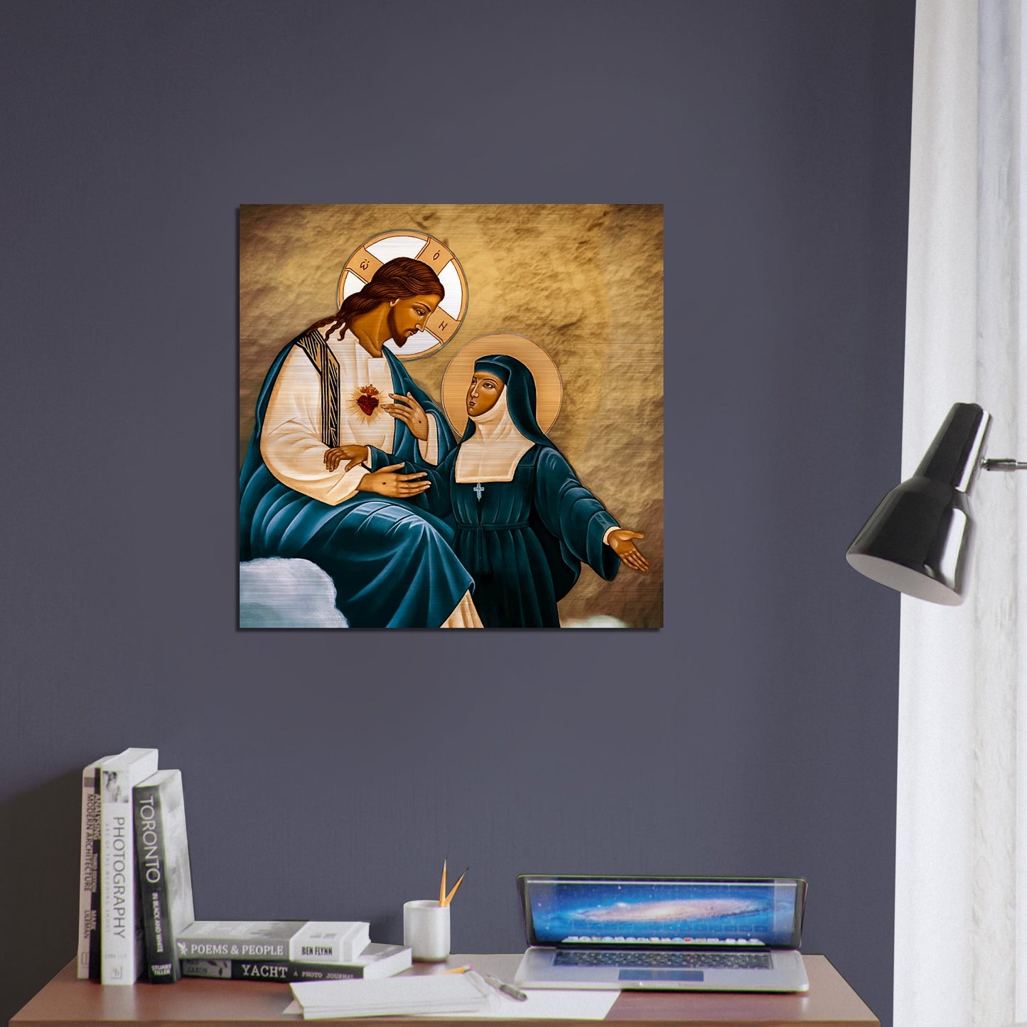 Divine Heart Icon Brushed Aluminum Sacred Heart