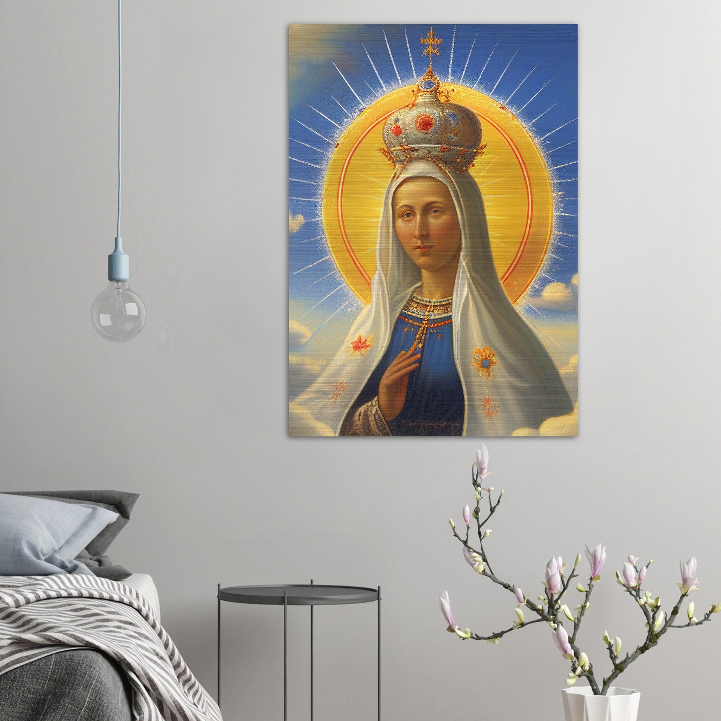 Prayer to Our Lady of Fatima ✠ Brushed Aluminum Icon