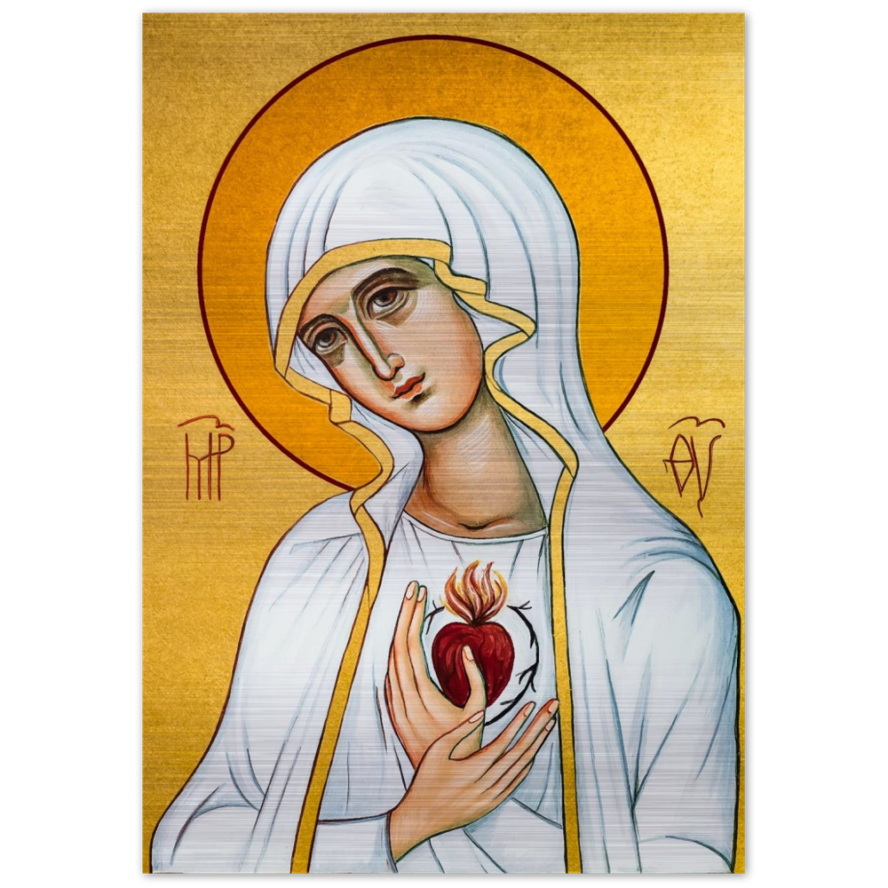 Immaculated Heart of Mary ✠ Fatima ✠ Brushed #Aluminum #MetallicIcon #AluminumPrint