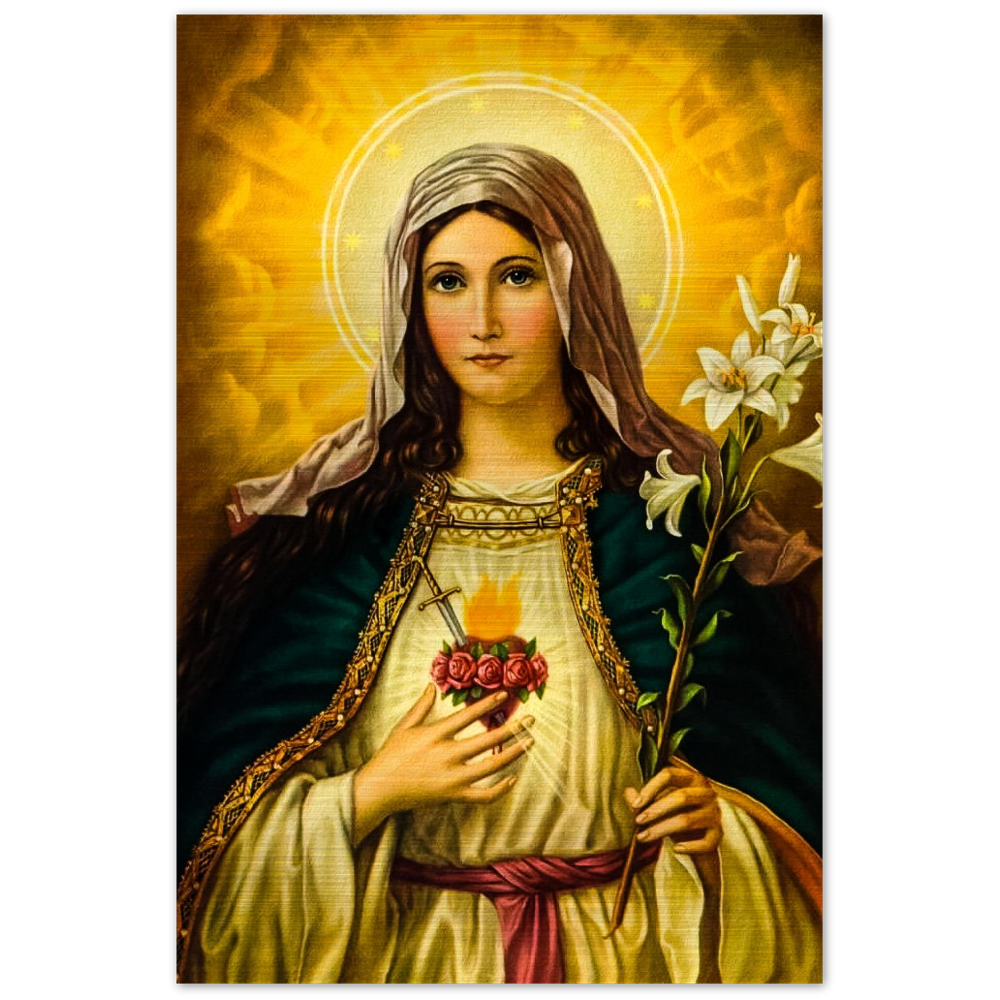 Mary, Our Mother and Queen ✠ Brushed #Aluminum #MetallicIcon #AluminumPrint