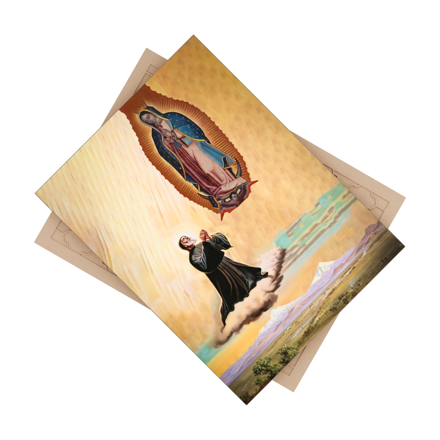 San Chárbel, Hermano, ya eres Mexicano - Ceramic Photo Icon with Our Lady of Guadalupe pray for Mexico Size 6"x8"