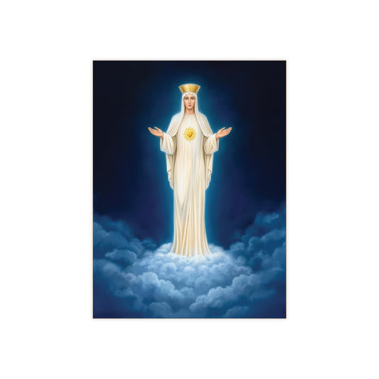 Our Lady of Beauraing Ceramic Icon Tile (6×8 inches) Belgium - Our Lady of the Golden Heart