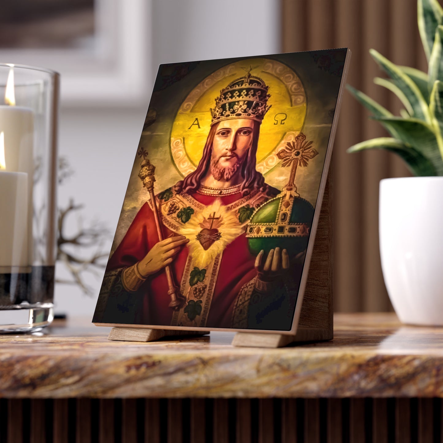 Christus Rex Ceramic Icon Tile Size 6" × 8"