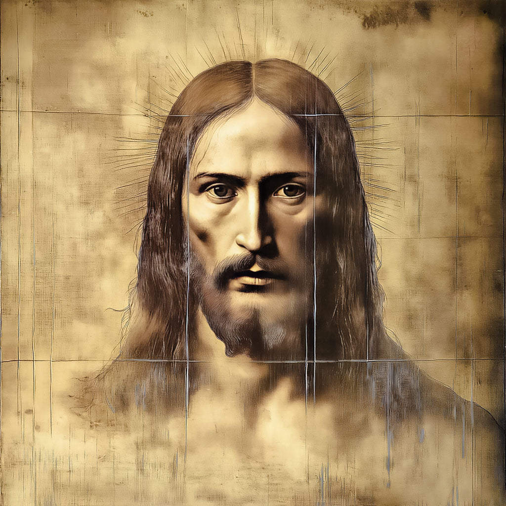 Pearl Print - Face of Jesus' unveiled using Shroud of Turin - Icon