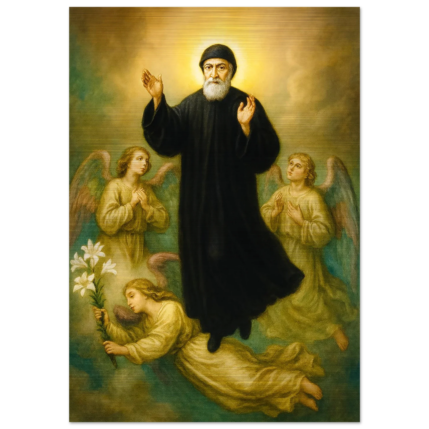 Pearl Print - Saint Charbel Heavenly Icon – Dibond