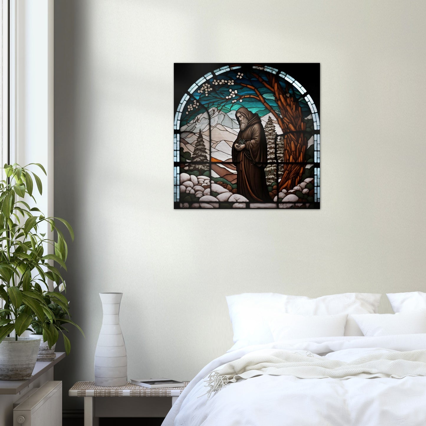 Saint Charbel, loved by everyone ✠ Brushed Aluminum Icon