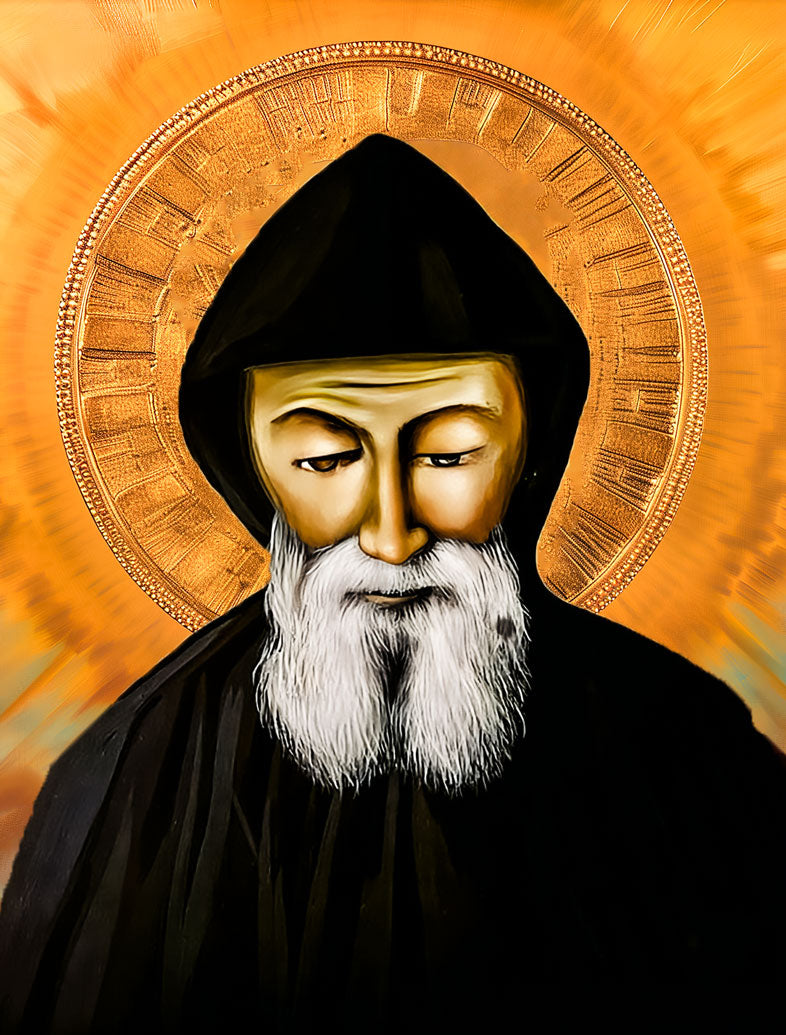 Pearl Print - St Charbel prototype from the image of his miraculous photograph Icon