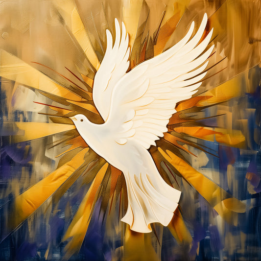 Come, Holy Spirit, fill the hearts of your faithful. Brushed Aluminum Icon