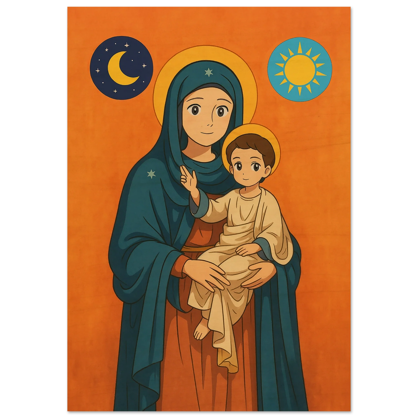 Pearl Print - Our Lady of Elige Maronite Icon –for Kids Bedroom or Classroom