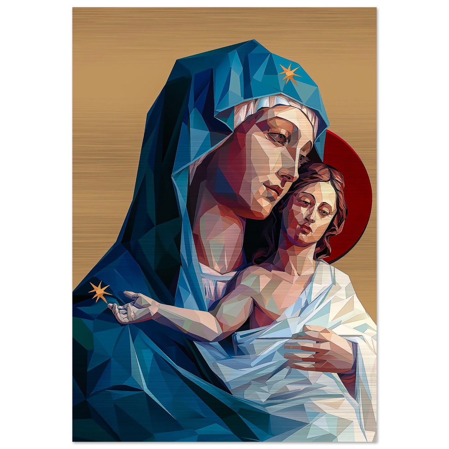 Mother of God Icon Brushed Aluminum