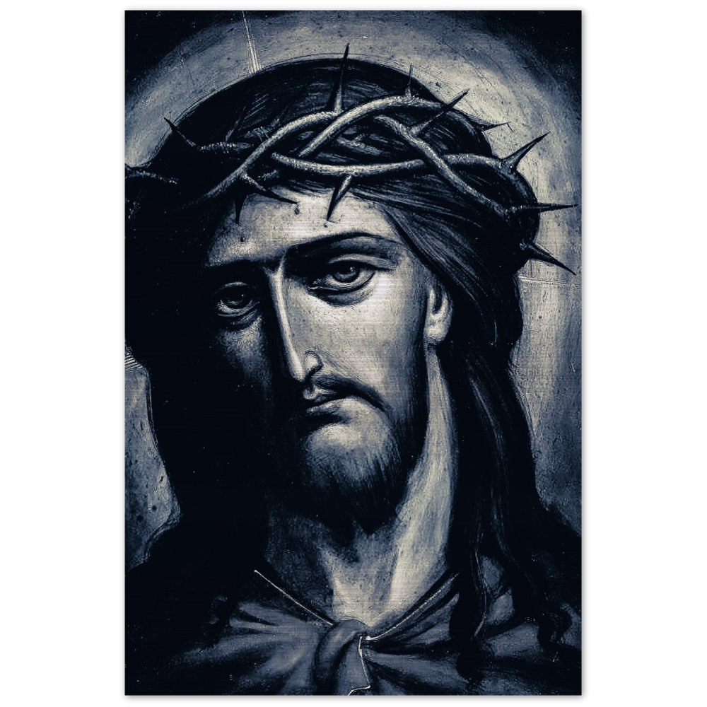 Savior in the crown of thorns ✠ Brushed #Aluminum #MetallicIcon #AluminumPrint