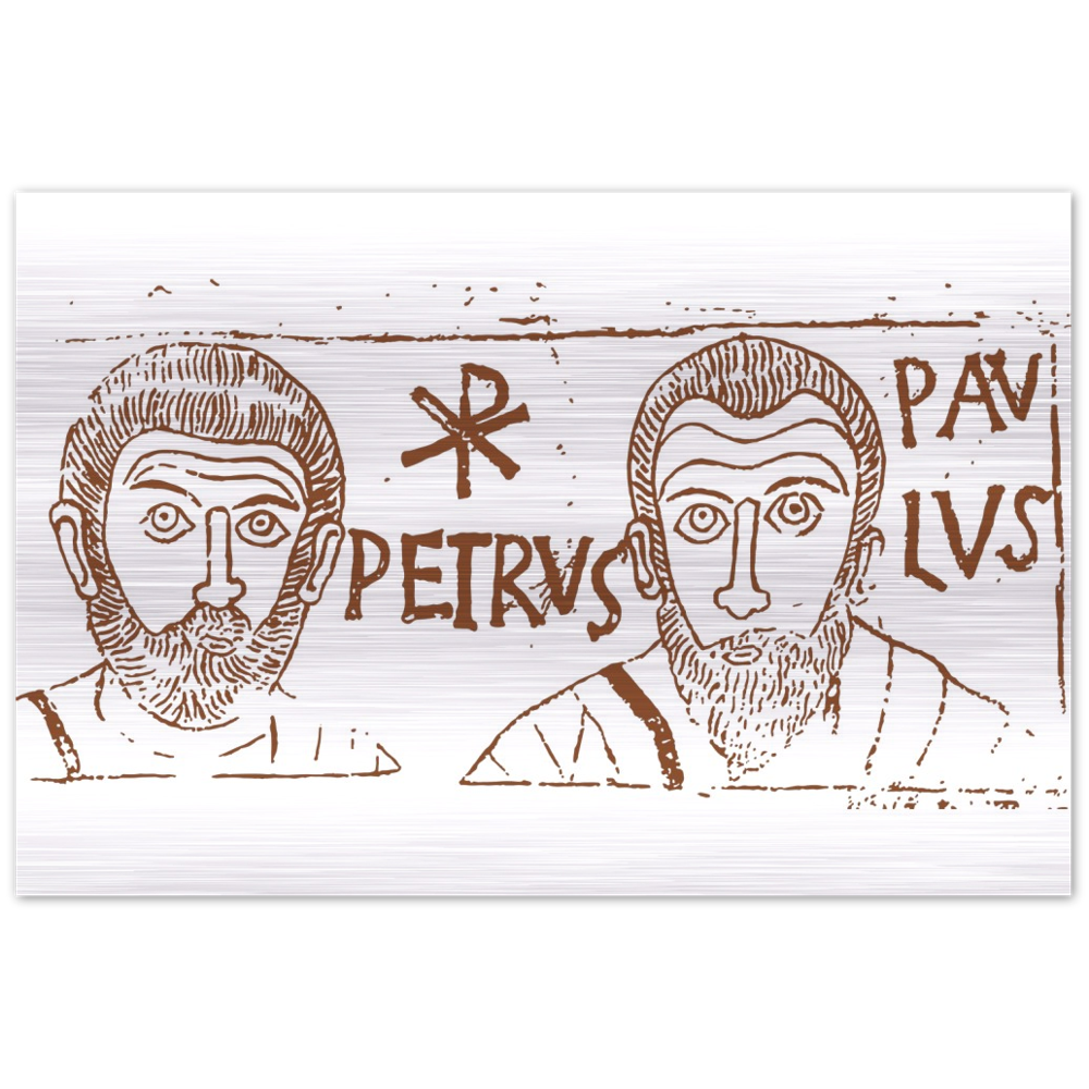 Petrus et Paulus 4th century ✠ Brushed #Aluminum #MetallicIcon #AluminumPrint