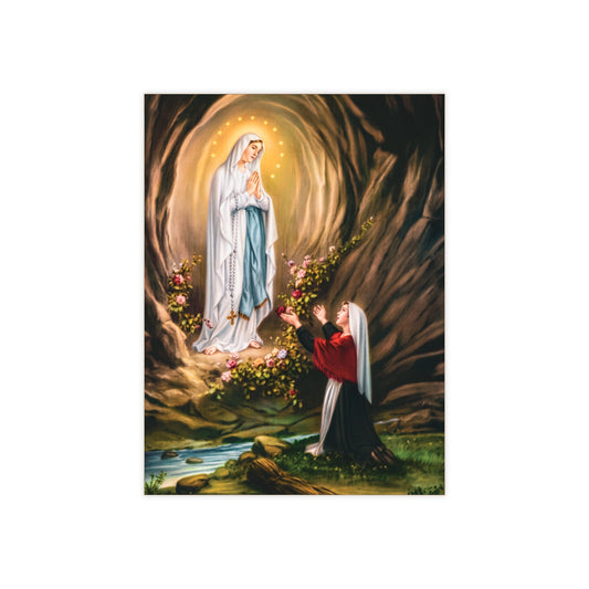 Our Lady of Lourdes and Saint Bernadette Ceramic Devotional Tile (6×8 inches) France