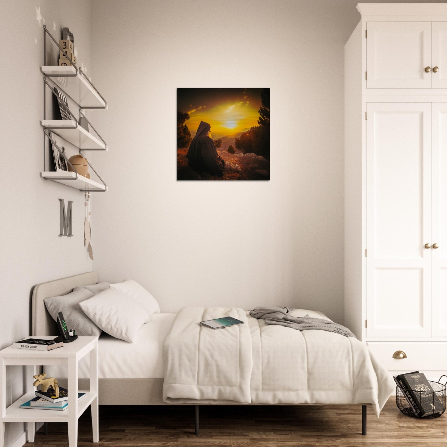 St Sharbel at Qadisha valley Brushed Aluminum Icon