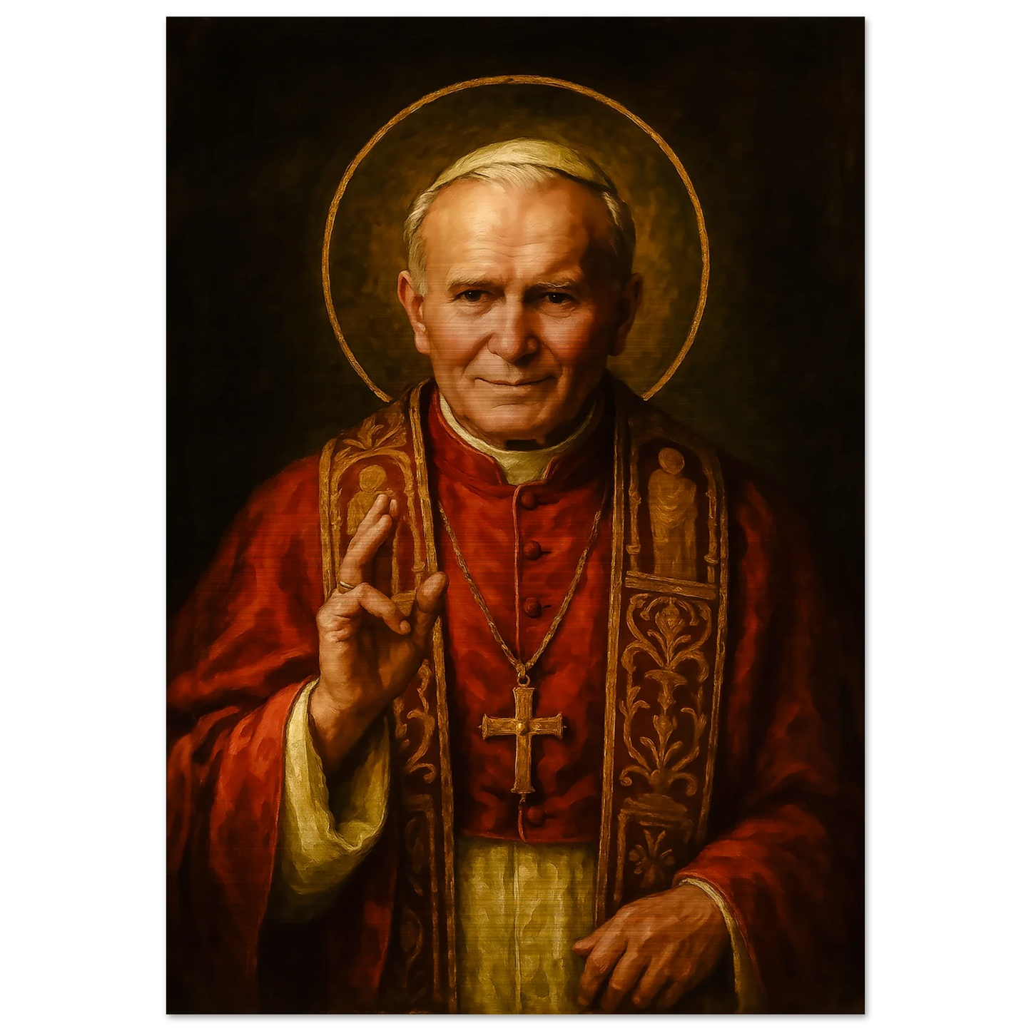 Pearl Print - Pope Saint John Paul II Icon - Unique Decorative Art