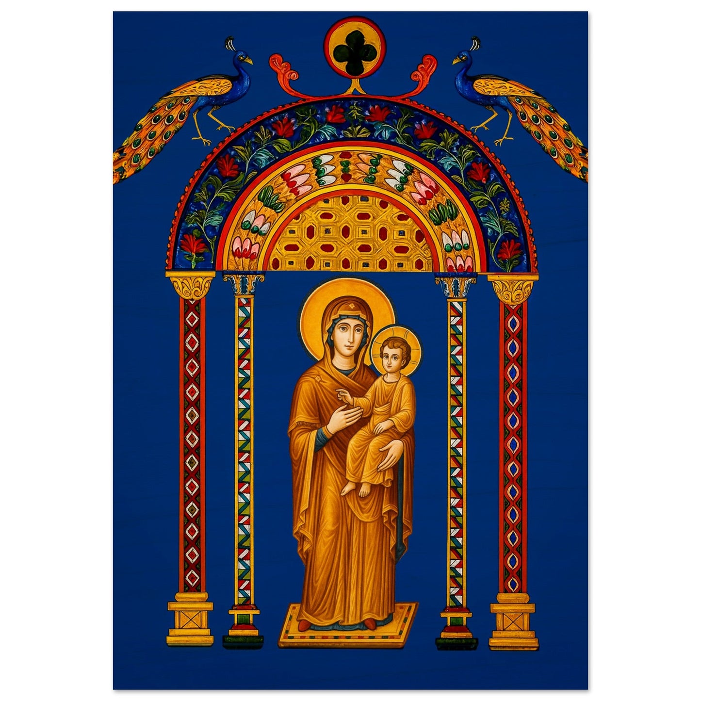 Pearl Print - The Mother of Light, an example of the Rabbula style Icon