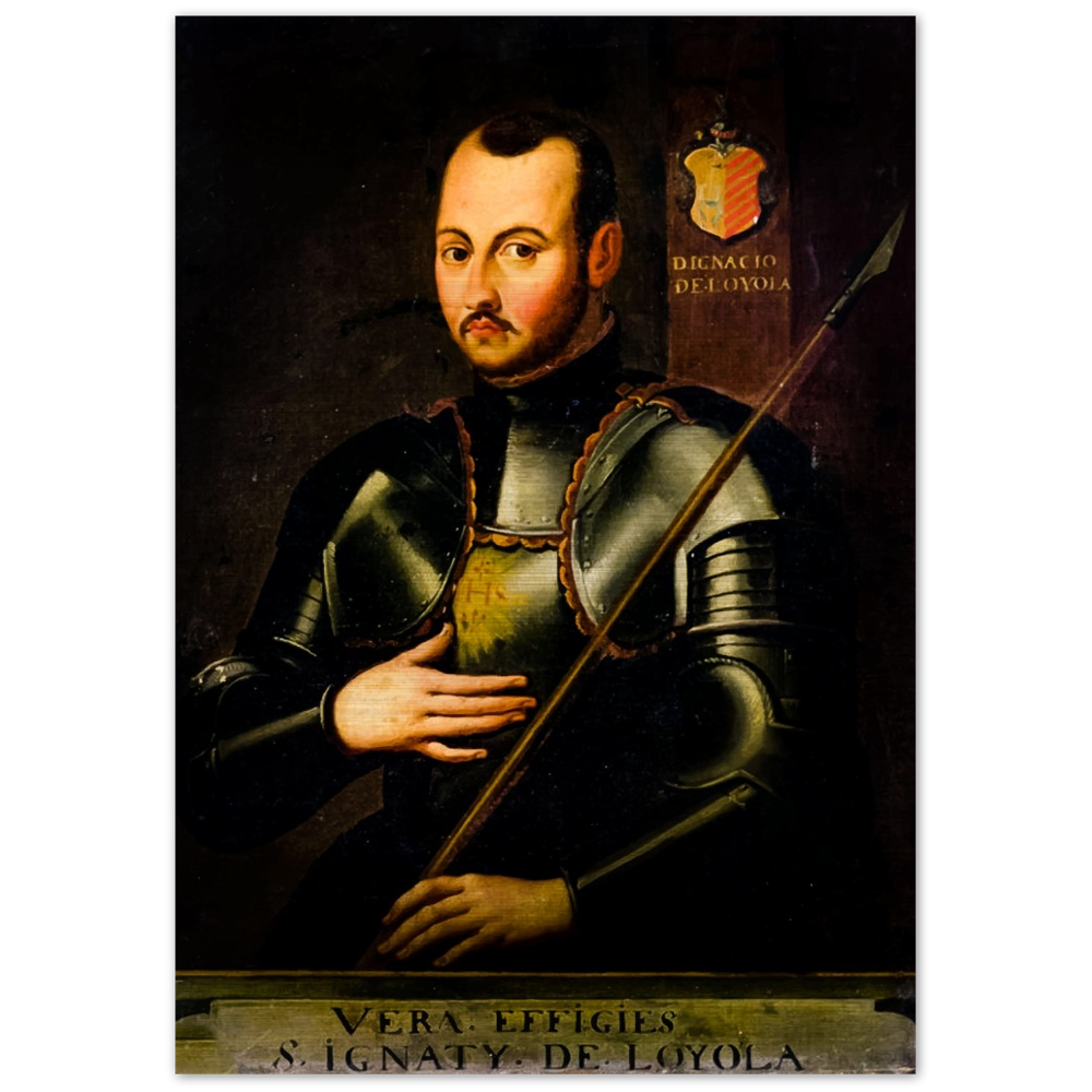 St. Ignatius of Loyola, depicted in armour - Brushed Aluminum Print