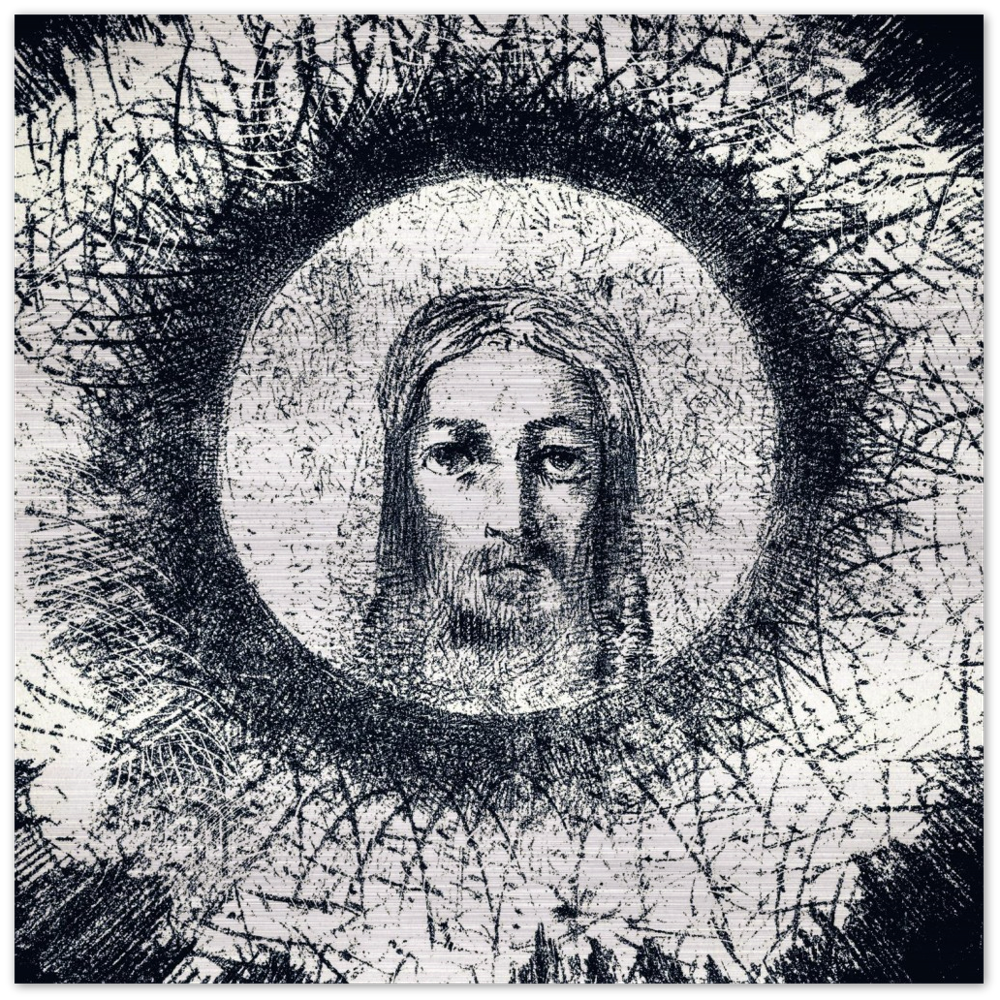 The Face of Jesus Christ ✠ Brushed #Aluminum #MetallicIcon #AluminumPrint