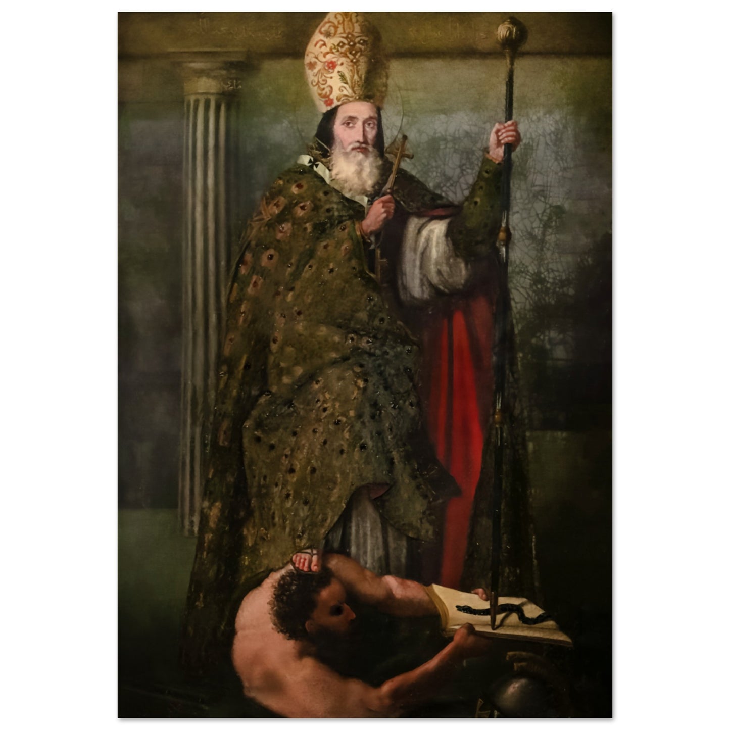 St John Maron Icon; the first Maronite Patriarch - Wood Plaque Print