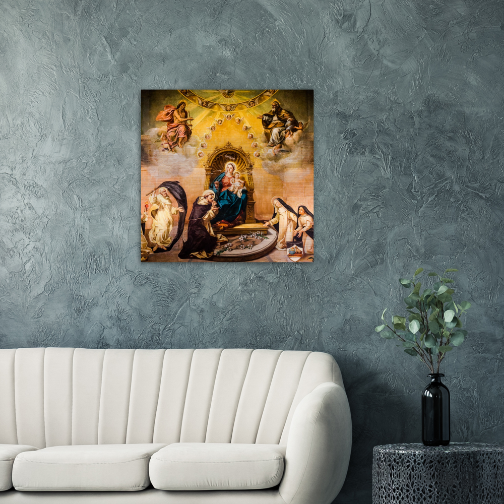 Our Lady of rosary and St Dominic ✠ Brushed Aluminum Print