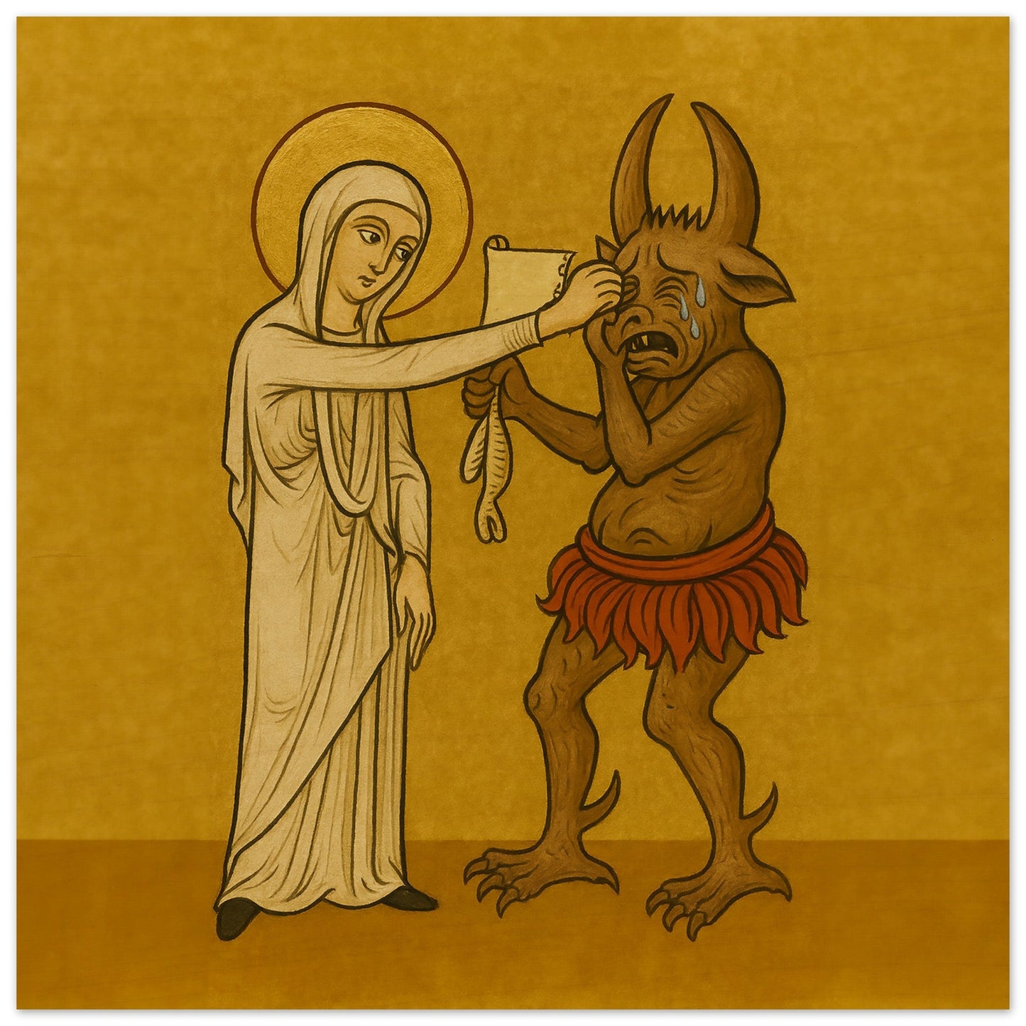 Pearl Print - Hail Mary Full of Grace, punch the devil in the face Prints Terror of evil, demon hunter