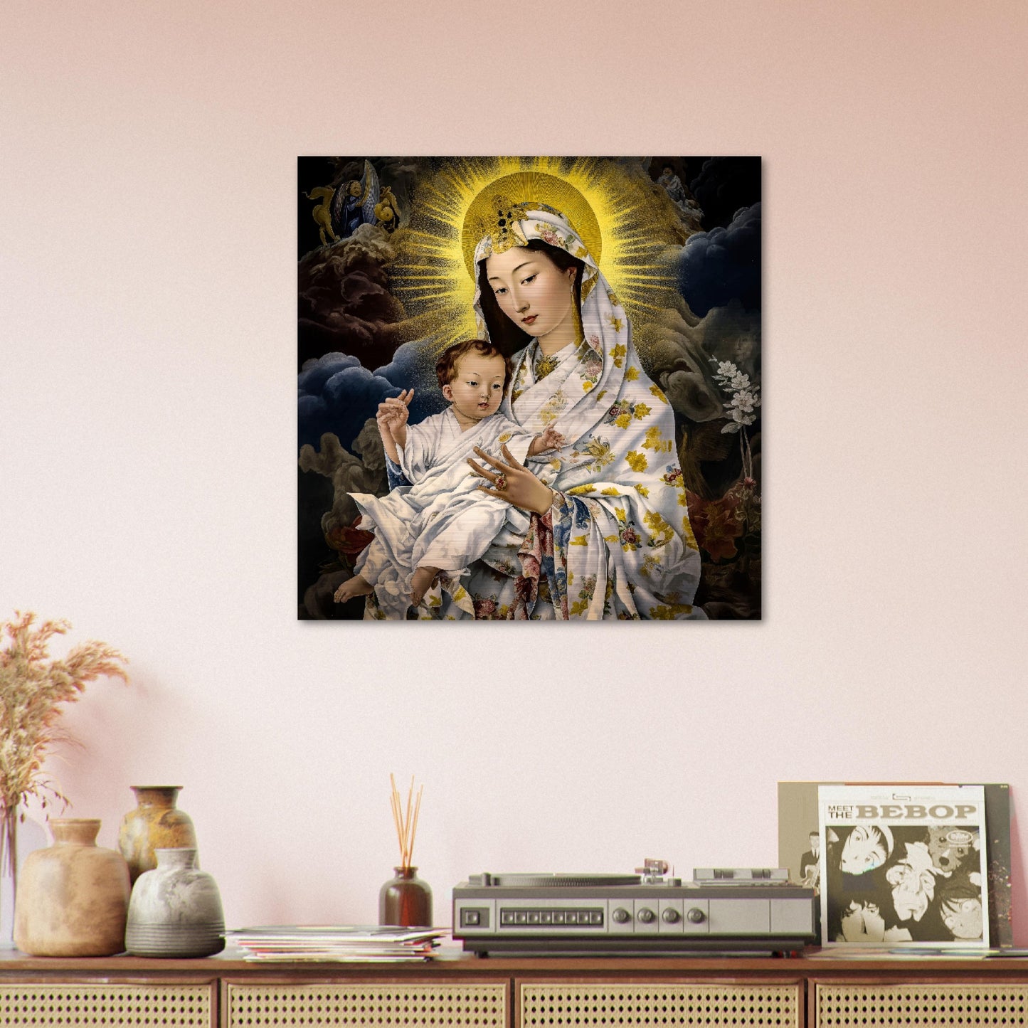 Virgin of Akita Brushed Aluminum Icon