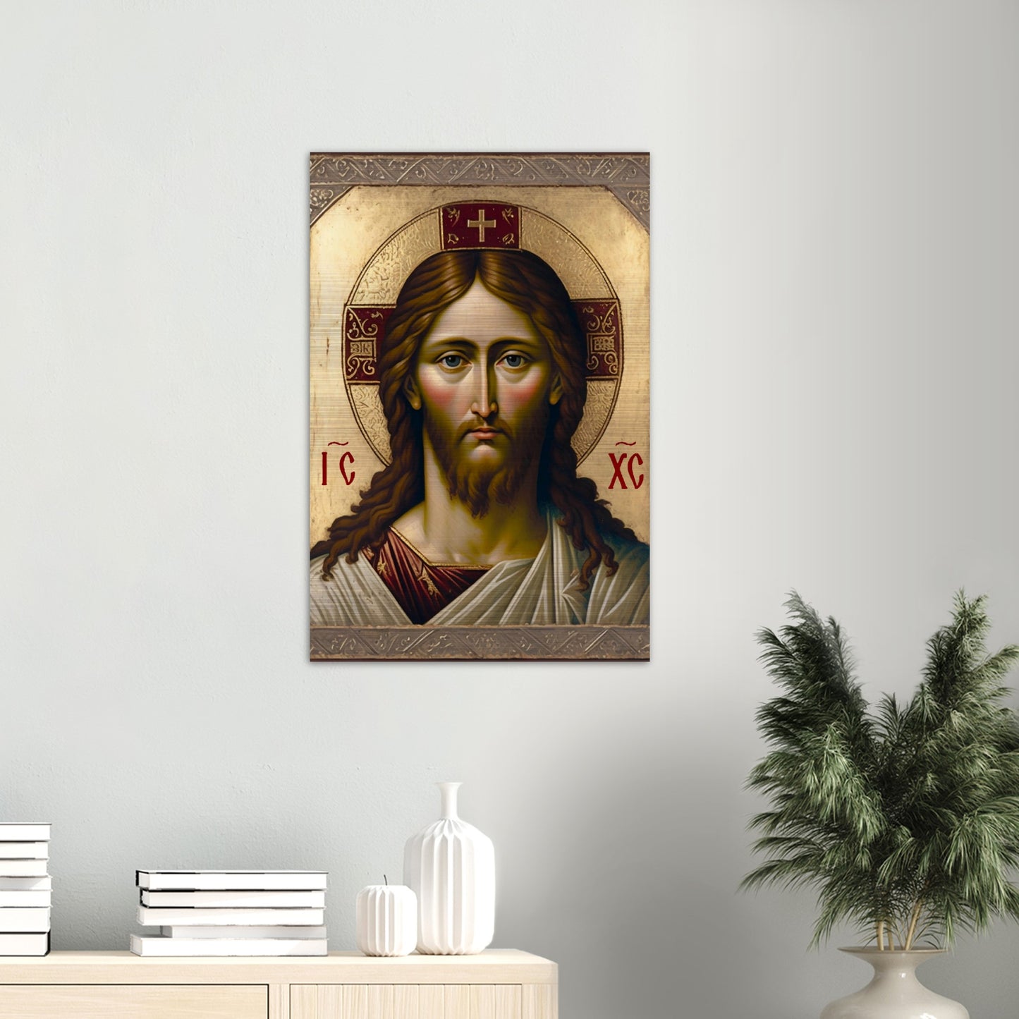 Jesus, king of glory, have mercy on us ✠ Brushed Aluminum Icon