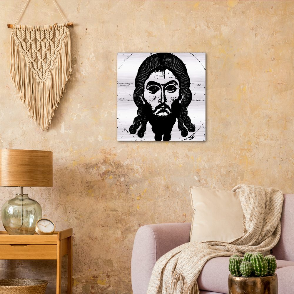The Holy Face ✠ #Silver Brushed #Aluminum #MetallicIcon #AluminumPrint