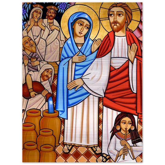 Wedding At Cana - Coptic - Brushed Aluminum Print