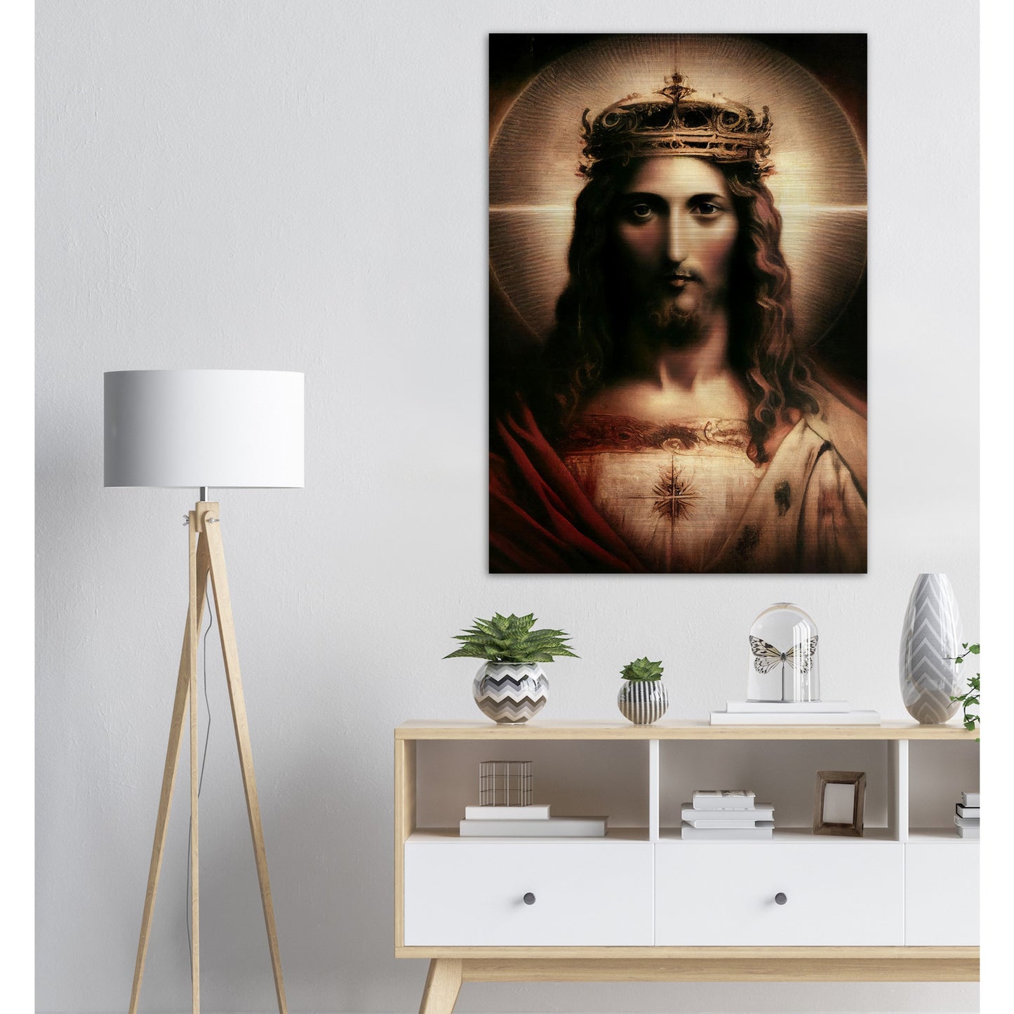 Prayer to Christ, King of the Universe ✠ Brushed Aluminum Icon
