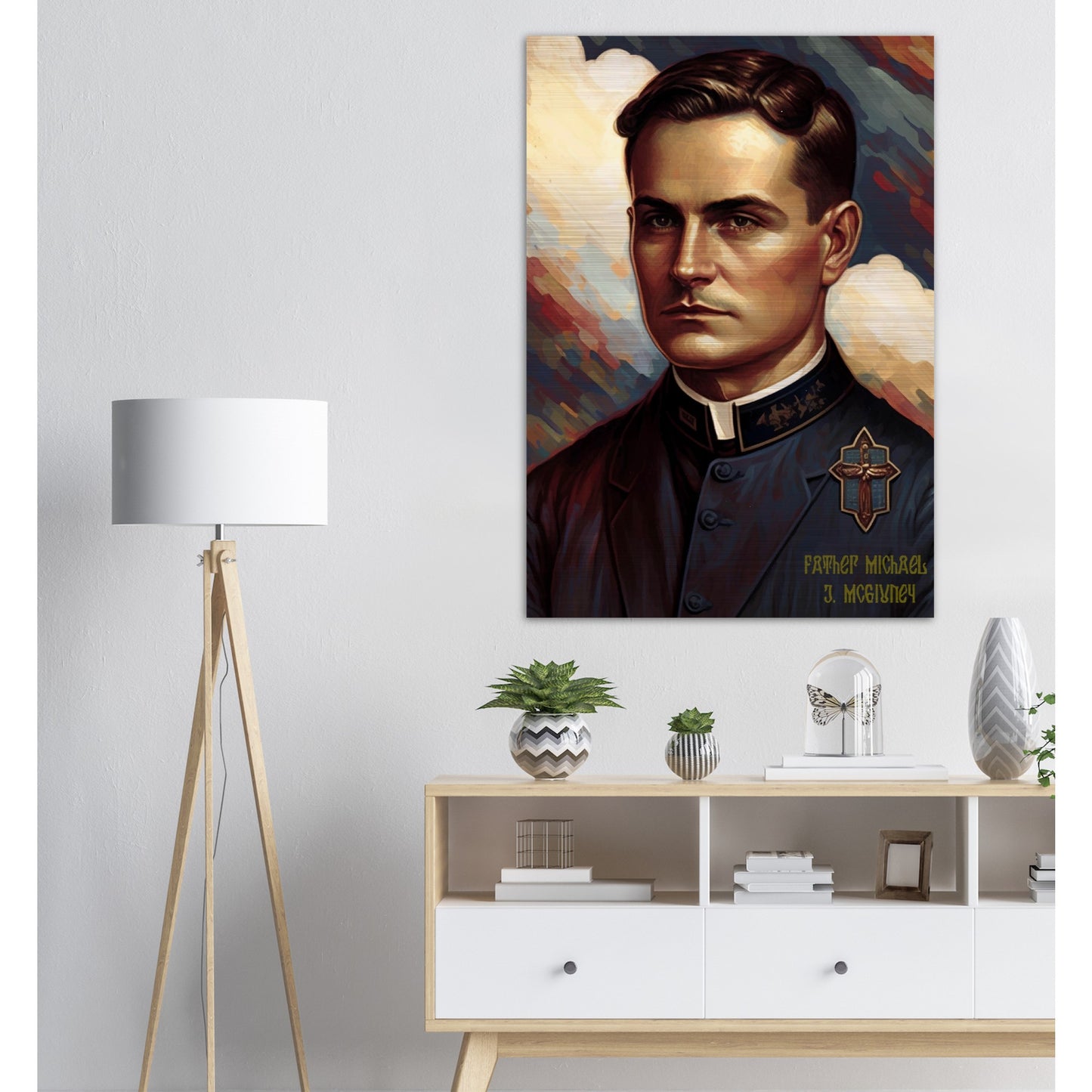 Father Michael J. McGivney ✠ Brushed Aluminum Icon