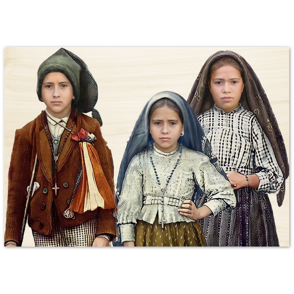 Three shepherd children of Fatima #Wood #WoodenIcon