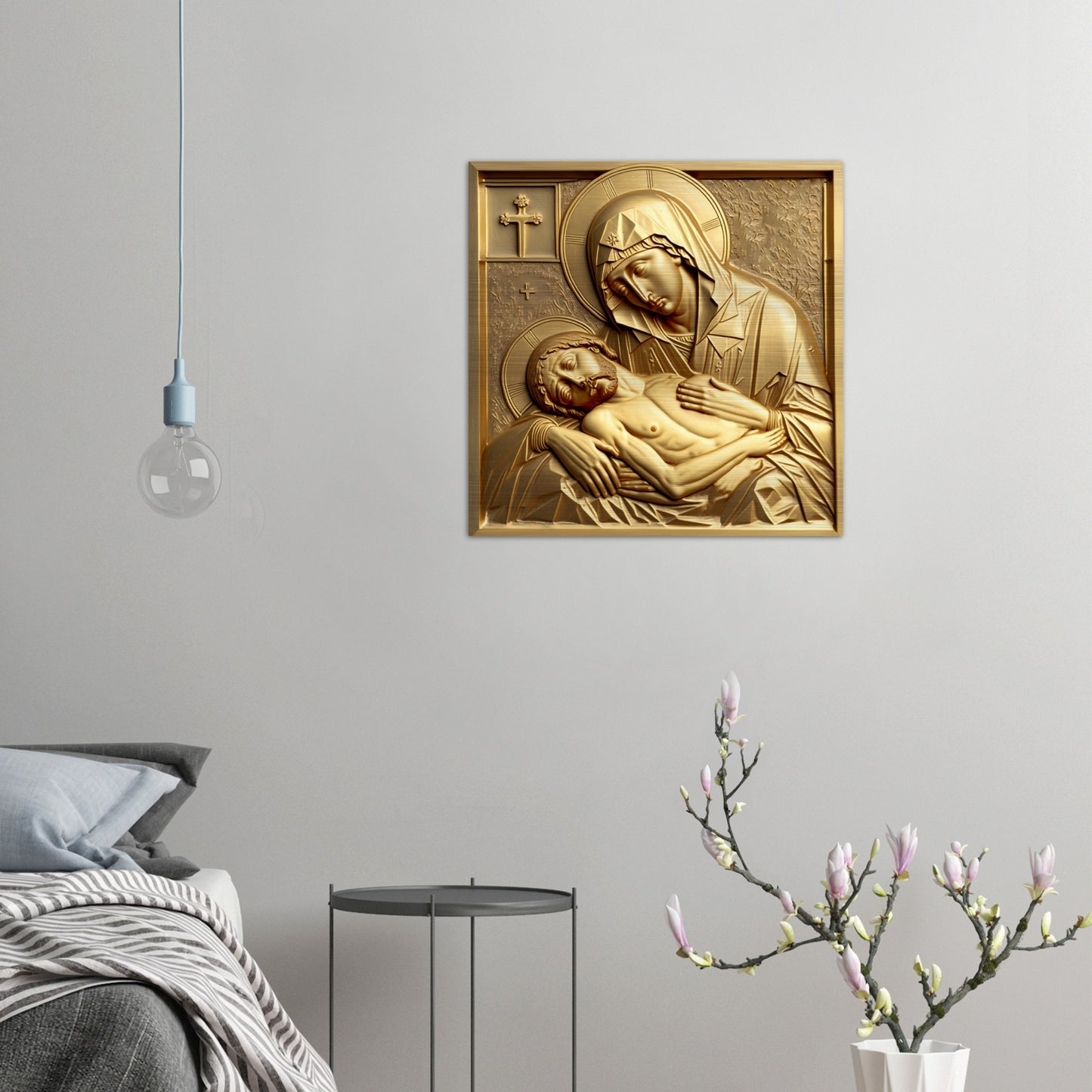 Pietà - O Sorrowful Mother ✠ Brushed Aluminum Icon