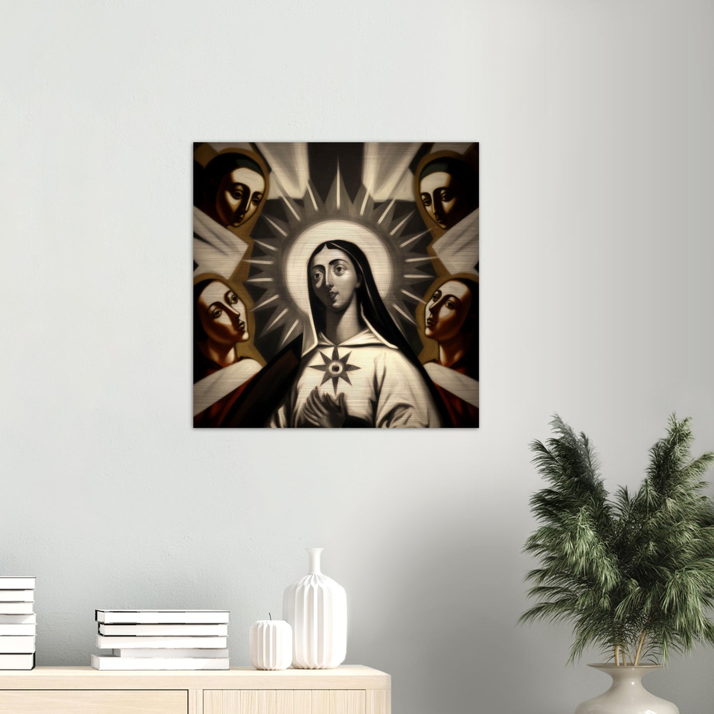 St. Teresa, great light of the Catholic Church, Pray for us ✠ Brushed Aluminum Icon