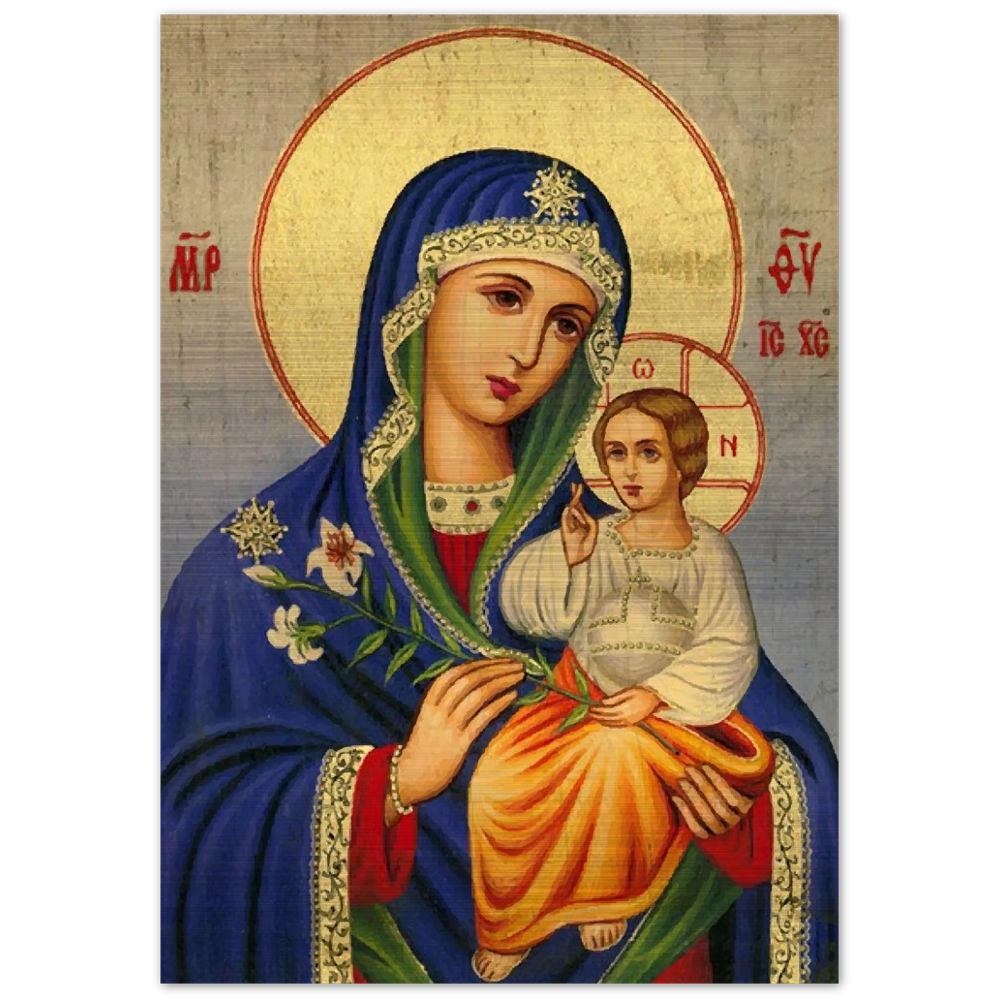 Virgin Mary the Eternal Bloom ✠ Brushed #Aluminum #MetallicIcon #AluminumPrint