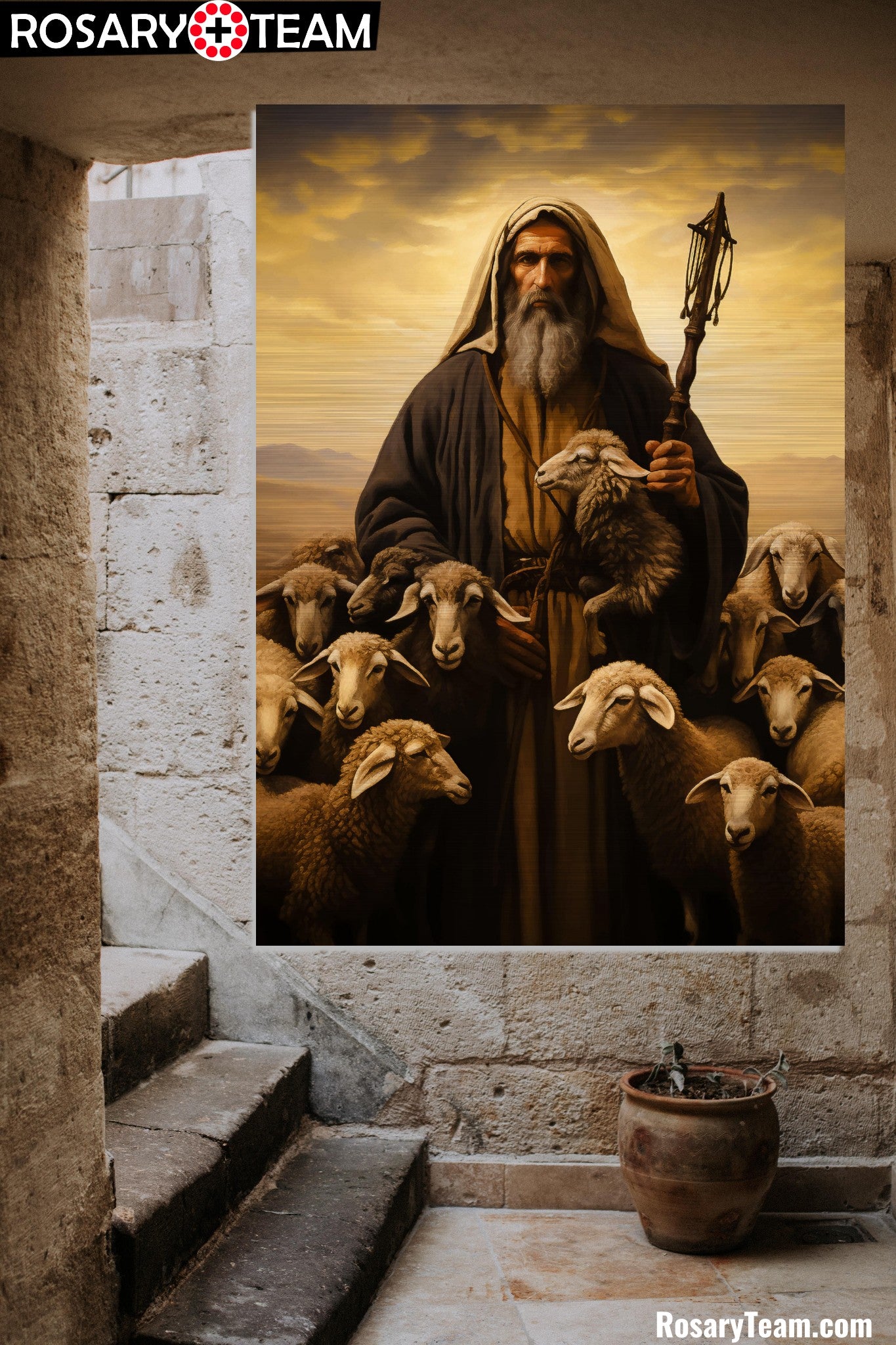 Saint Sharbel Youssef (Joseph) Makhlouf Icon Brushed Aluminum