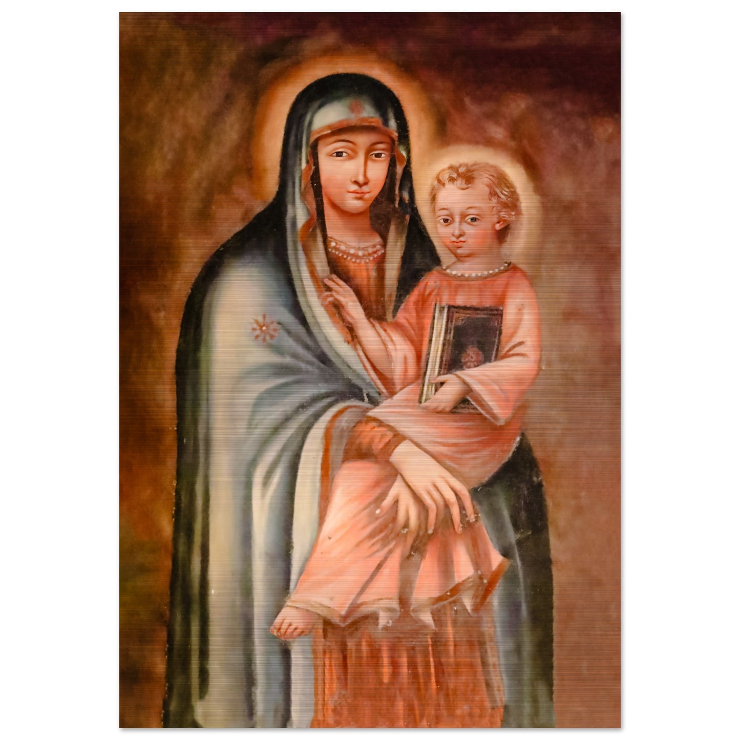 Our Lady of Dlebta, Ghazir Lebanon Maronite Icon Brushed Aluminum Plaque