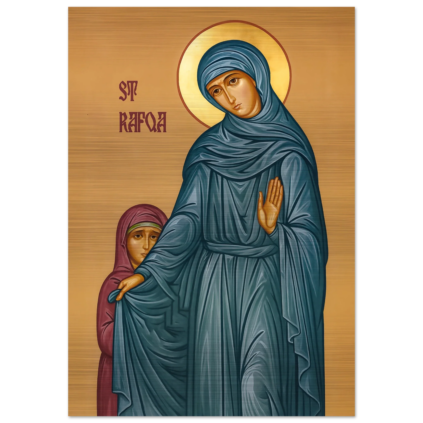 Pearl Print - Saint Rafqa Protects the Child – Icon - Maronite Nun