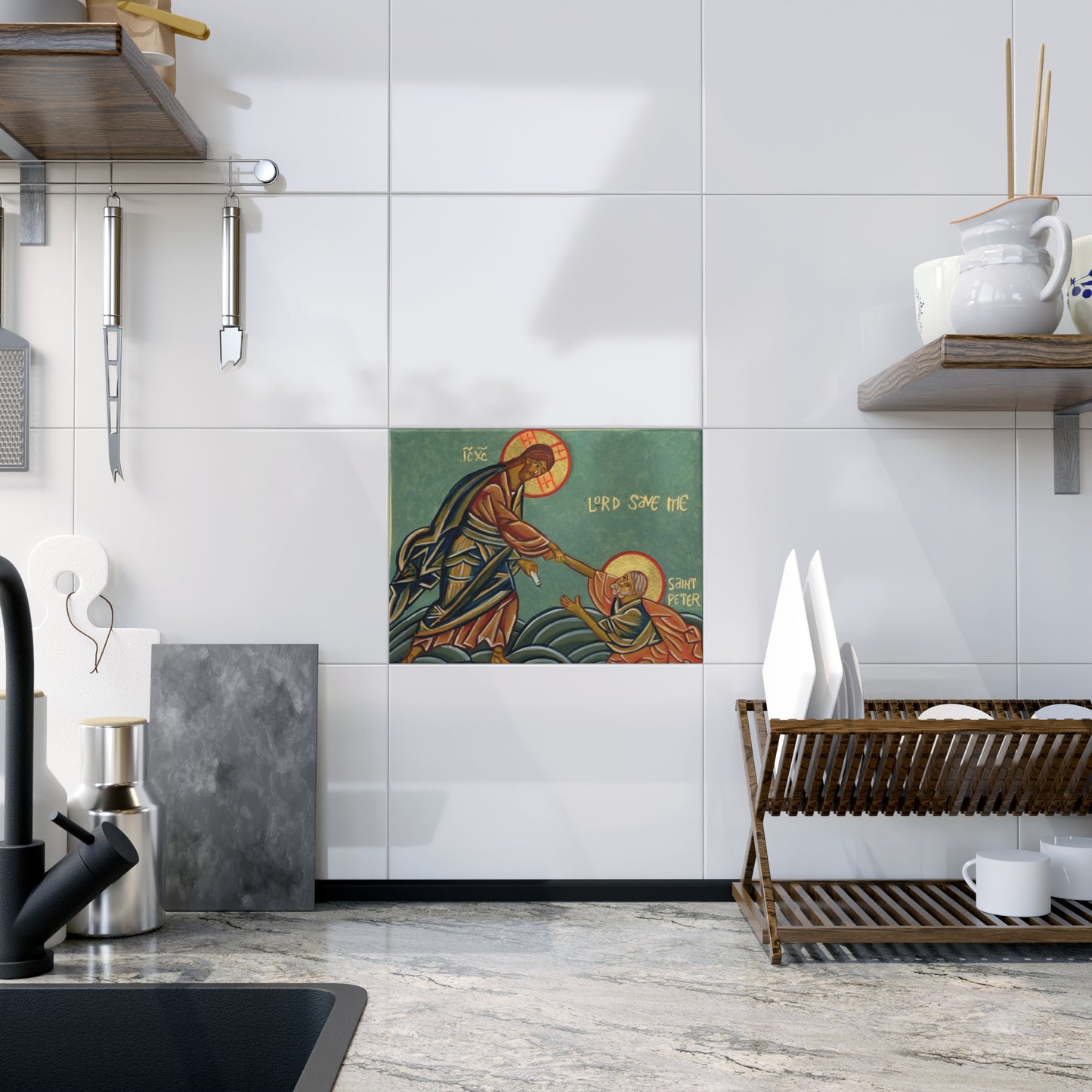 Lord Save Me Ceramic Icon Tile Size 6" × 8"