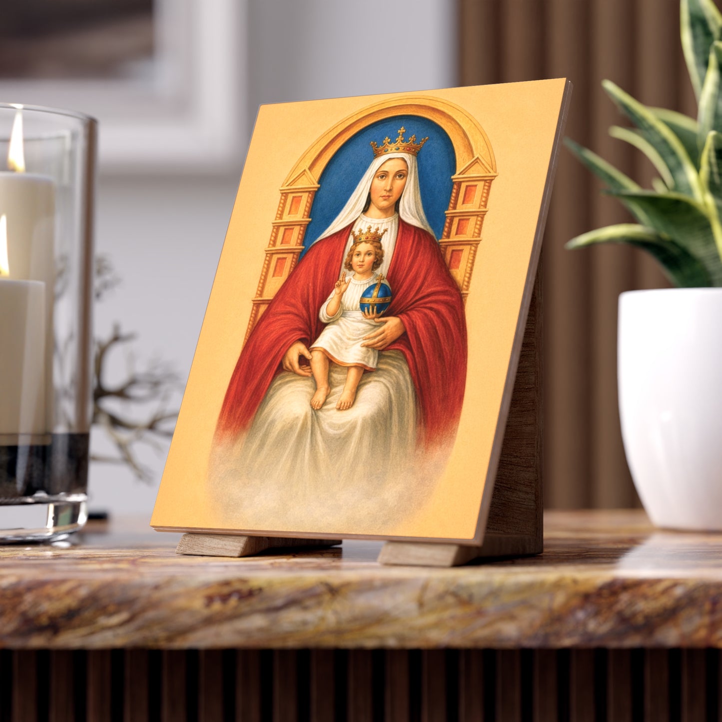 Our Lady of Coromoto Devotional Ceramic Tile (6×8 inches) Venezuela Curacao Aruba