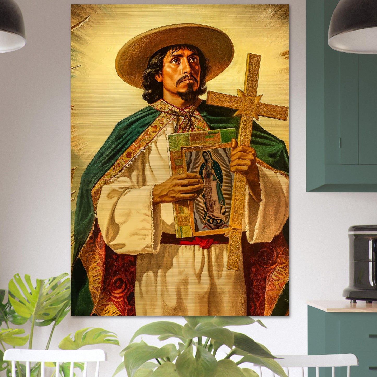 Saint Juan Diego Brushed Aluminum Icon